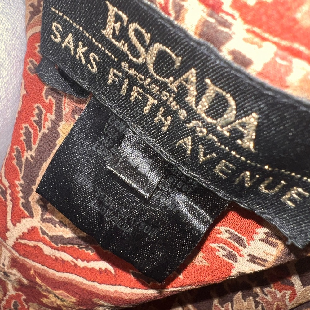 Escada Paisley Print Blouse in Brown and Gold - Picture 3 of 4